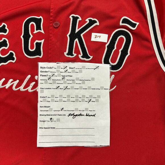 Ecko Unltd.  Baseball Jersey VIntage y2k Red Mens XXL Spellout Button Down Shirt - Picture 7 of 8